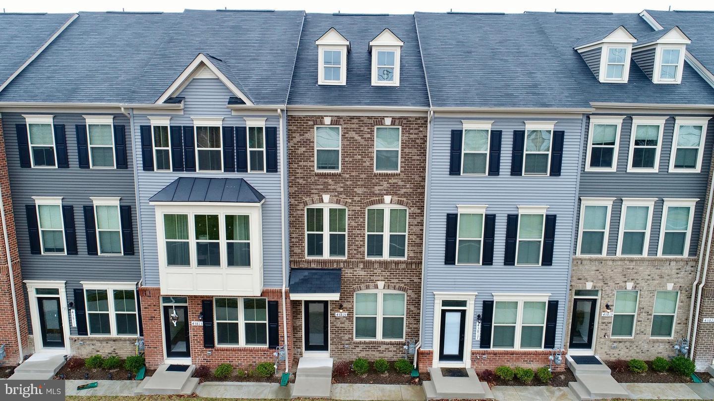 front view of a brick building