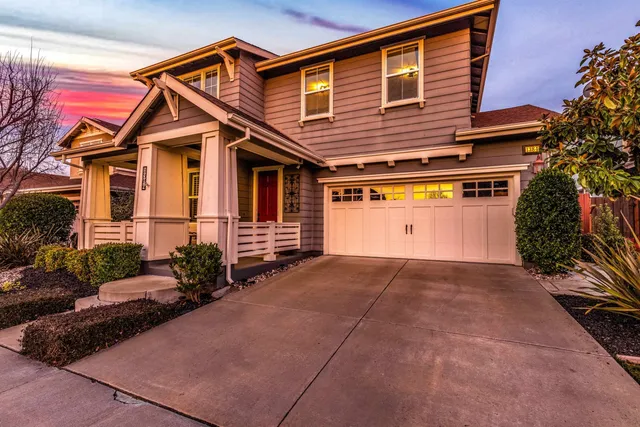 a backyard of a house with lots of green space