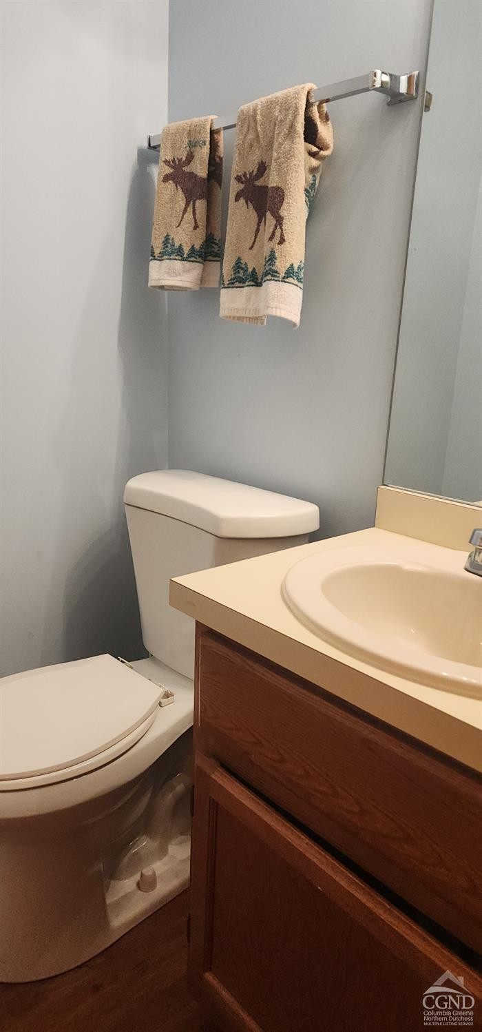 63 Windham Ridge Road Windham, NY 12496 - Photo 13 of 21 a bathroom with a sink a toilet and a mirror