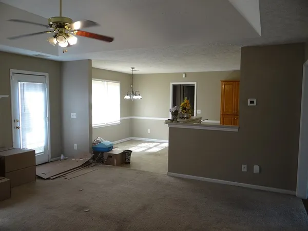 an empty room with a window