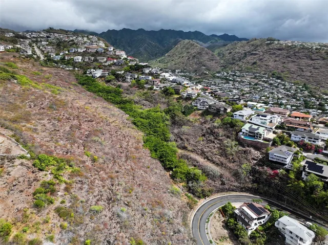 an aerial view of a house