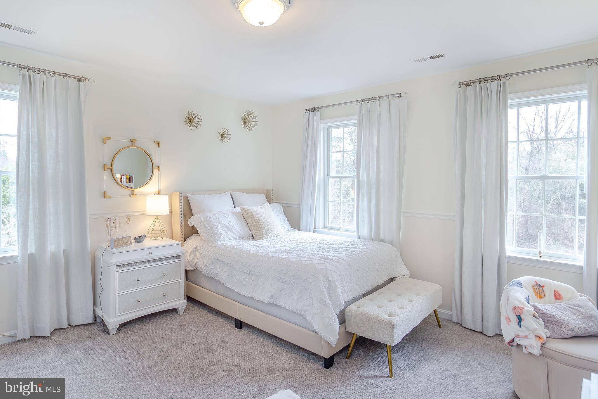 17424 Masemore Road Parkton, MD 21120 - Photo 47 of 71 Bedroom 4 with New Paint 2026 and Custom Drapes