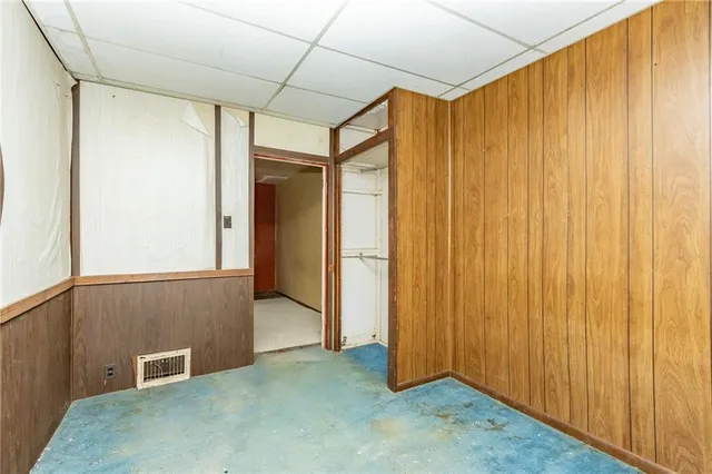 a view of hallway with an empty room and entrance