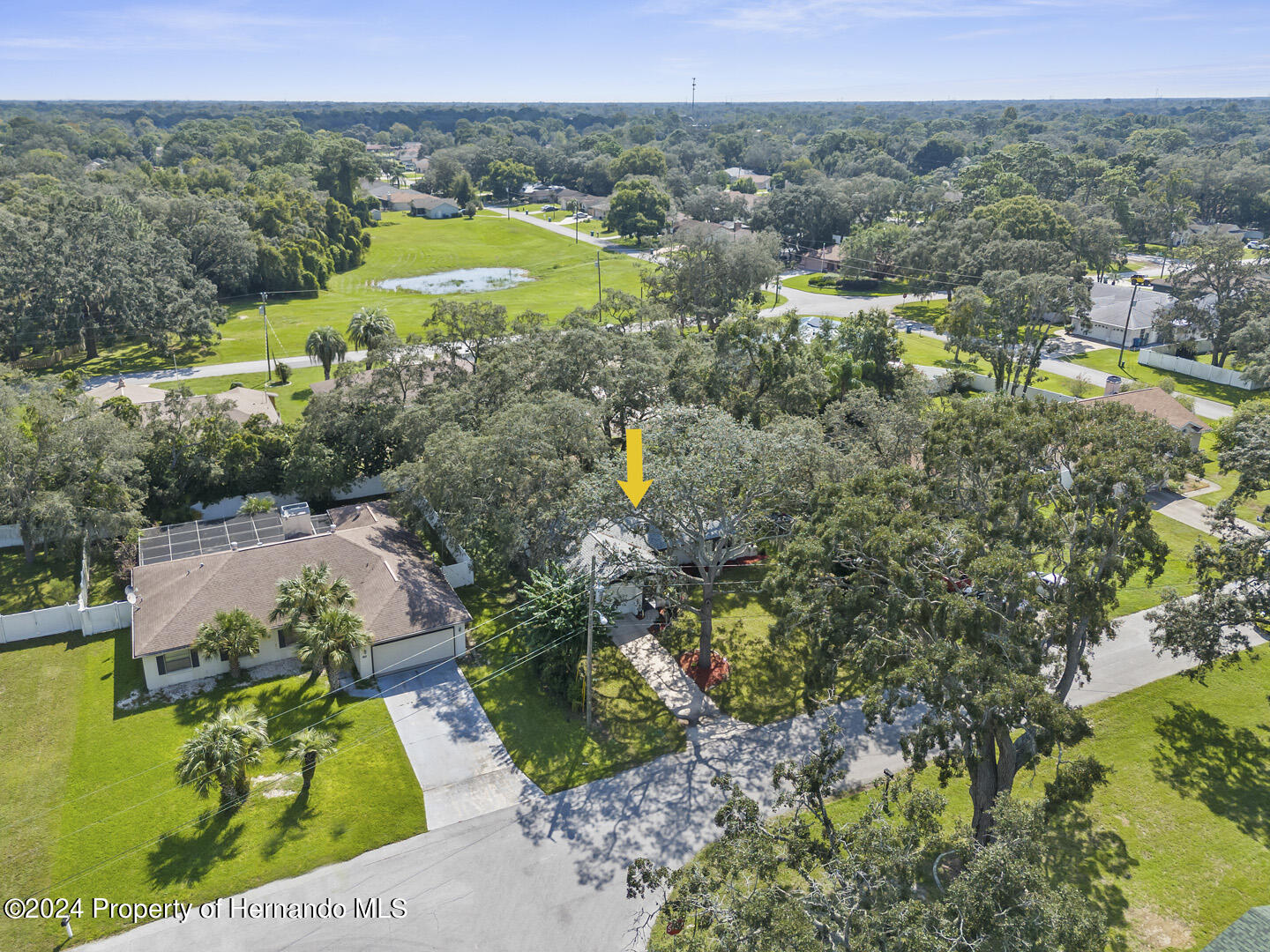 2004 Nobleton Avenue Spring Hill, FL 34608 - Photo 38 of 38 an aerial view of residential houses with outdoor space and trees