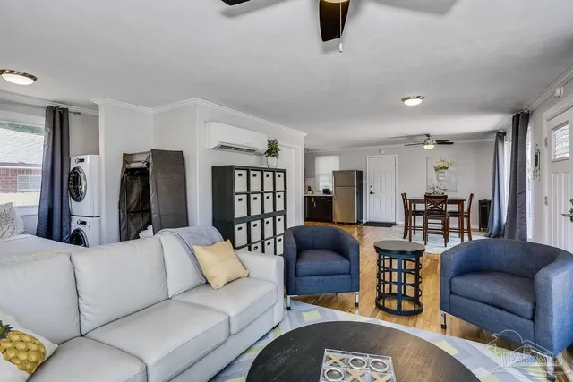 a living room with furniture