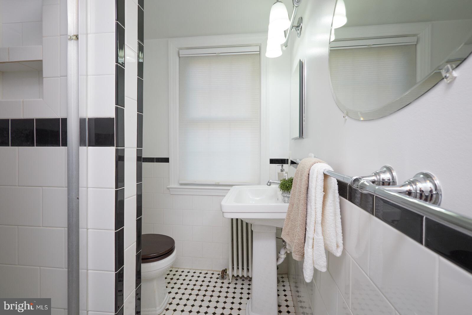 2215 Washington Avenue, Unit 103 Silver Spring, MD 20910 - Photo 25 of 26 a bathroom with a sink a toilet and mirror