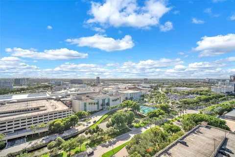 an aerial view of a city