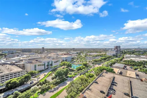 a view of a city from a balcony