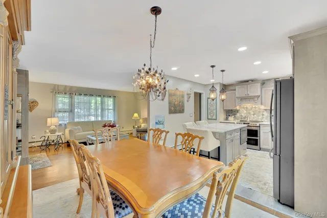 a view of a dining room and livingroom view