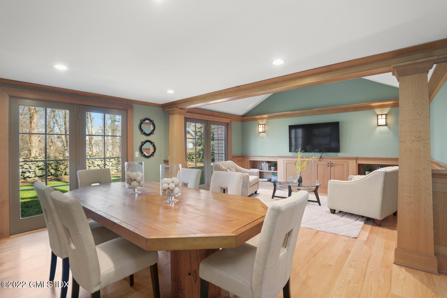 7 Owenoke Way Riverside, CT 06878 - Photo 15 of 37 a view of a dining room with furniture and wooden floor