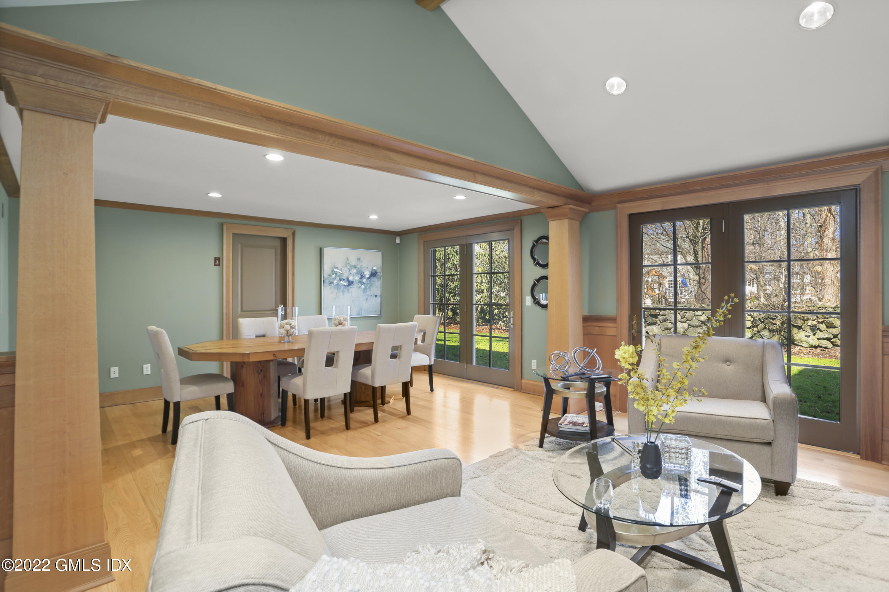 7 Owenoke Way Riverside, CT 06878 - Photo 17 of 37 a living room with furniture dining table and a large window