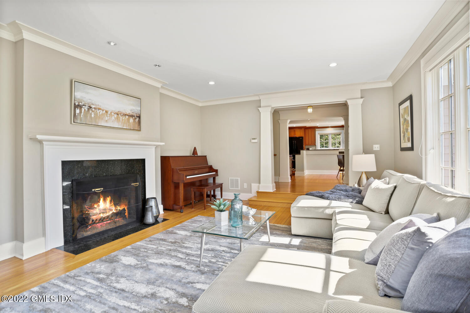 7 Owenoke Way Riverside, CT 06878 - Photo 5 of 37 a living room with furniture and a fireplace