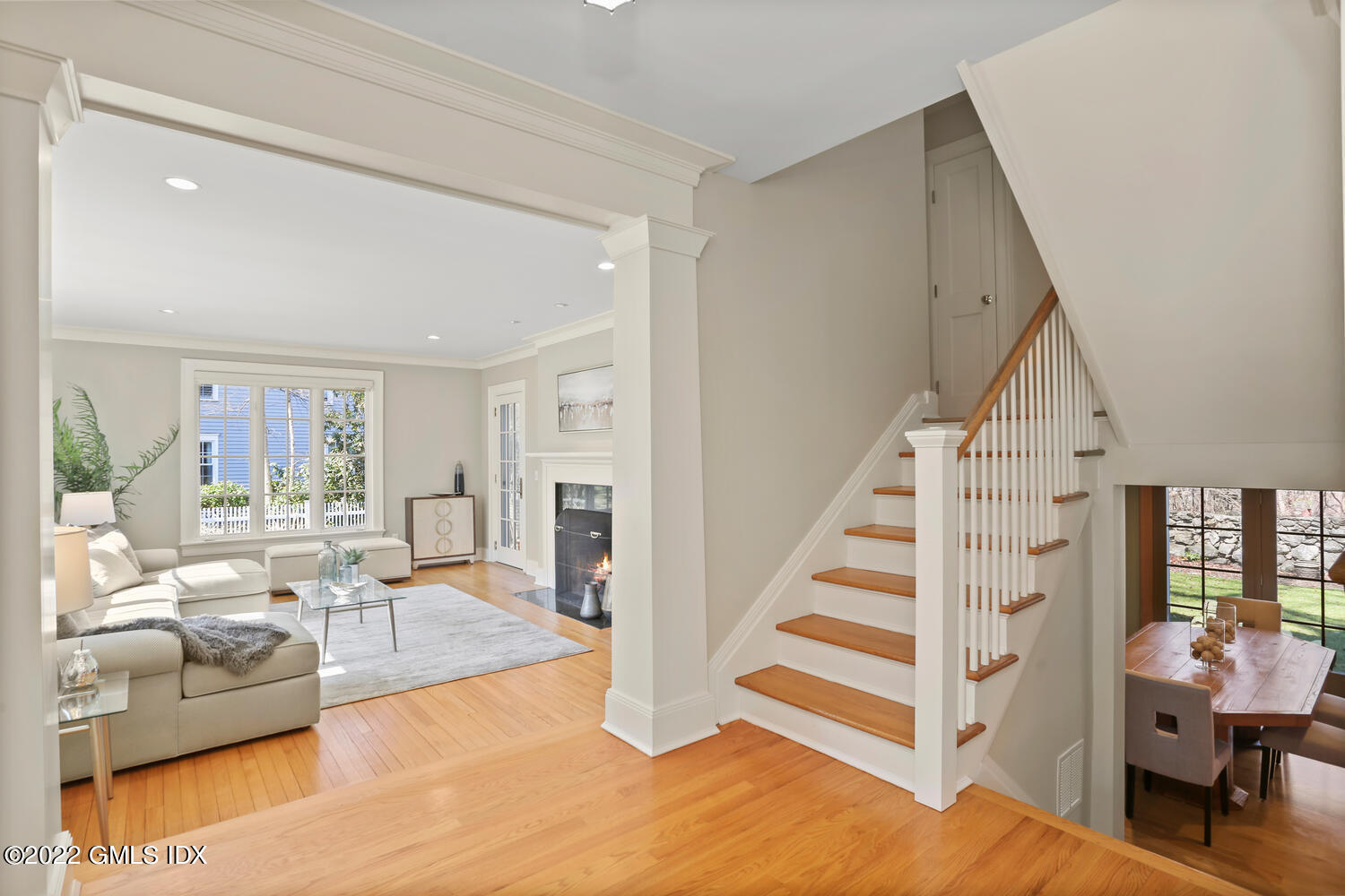 7 Owenoke Way Riverside, CT 06878 - Photo 6 of 37 a living room with furniture and entryway with wooden floor