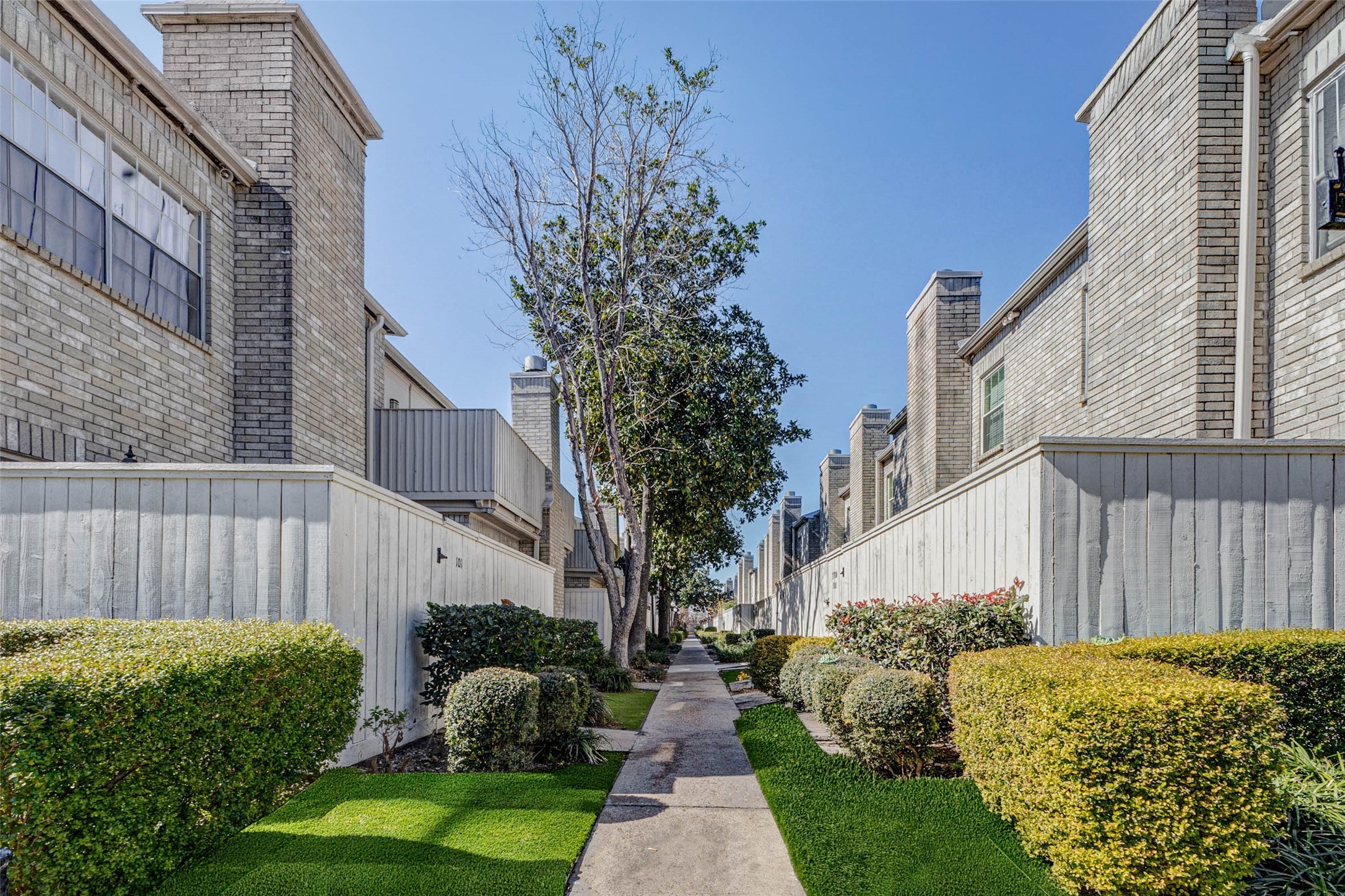3800 Tanglewilde Street, Unit 102 Houston, TX 77063 - Photo 21 of 28 a view of a house with a yard and plants