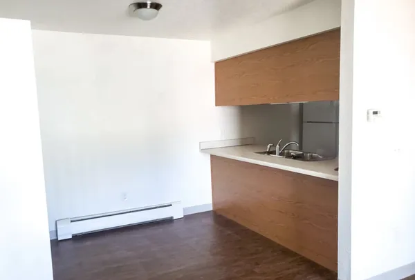 a room with a sink cabinets and utility room