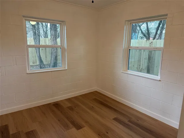 an empty room with a window