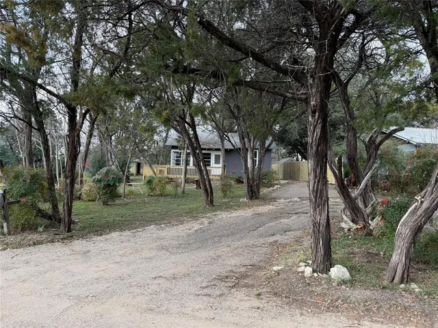 a view of a yard with a tree