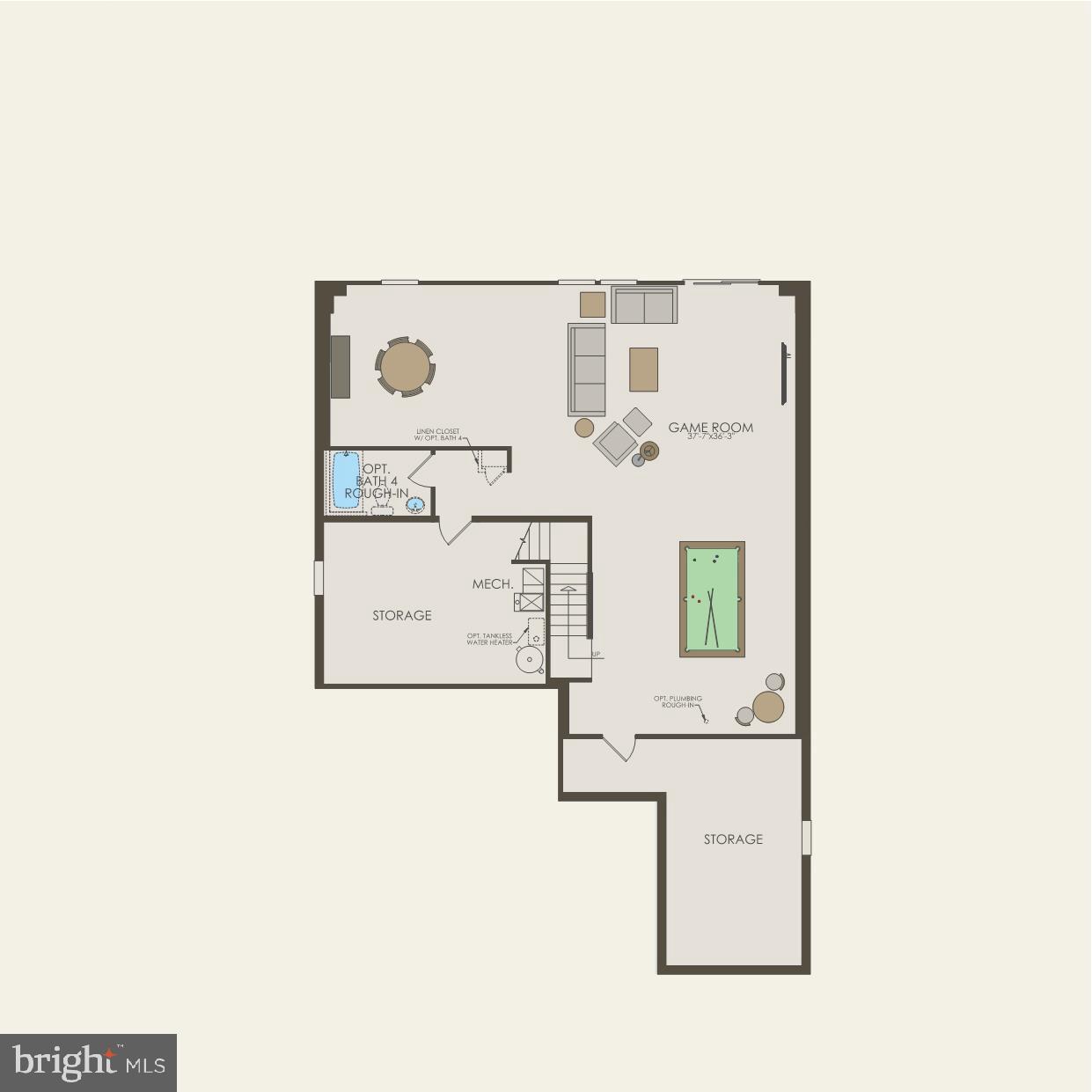 21732 Hawksbill High Circle Sterling, VA 20164 - Photo 40 of 40 Optional Basement Floor Plan