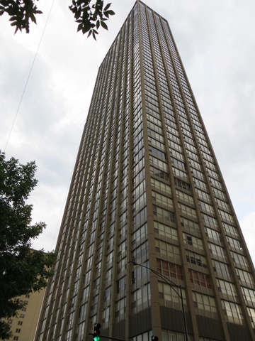 a view of a tall building