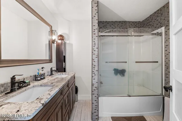 a view of an outdoor space and swimming pool