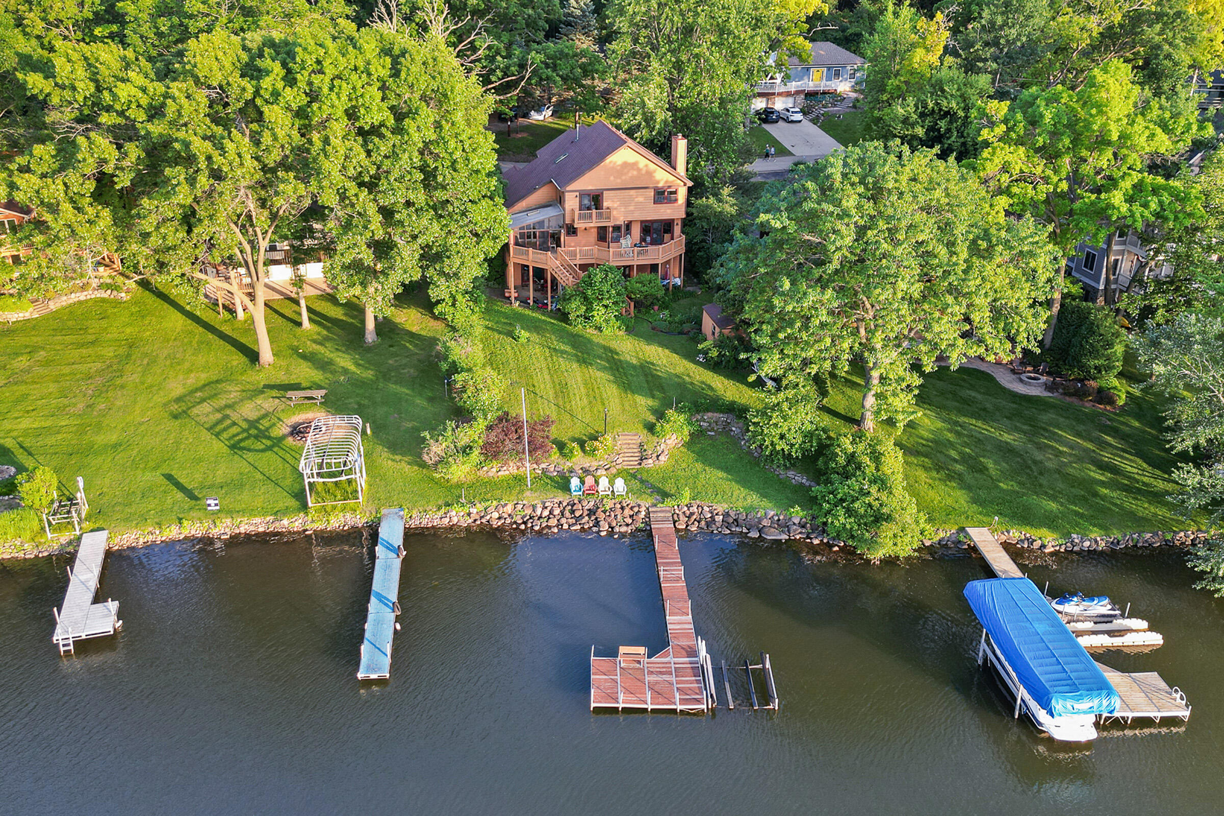 N7045 Oakwood Road Richmond, WI 53190 - Photo 6 of 69 Deep Level Yard w Pier & Boat Lift