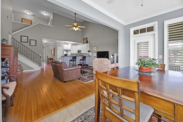 a living room with furniture