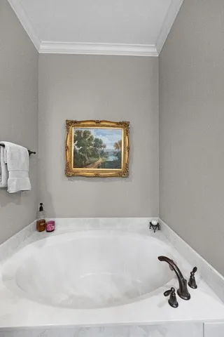 a bathroom with a tub