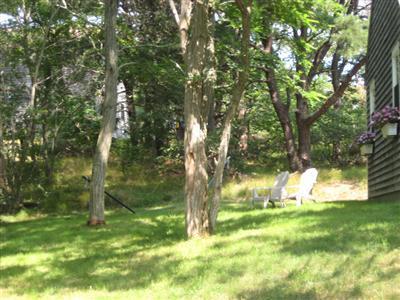 200 Pilgrim Spring Road, Unit B Wellfleet, MA 02667 - Photo 11 of 13 a view of a yard with plants and large trees
