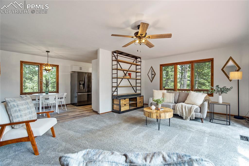 57 Aspen Circle Divide, CO 80814 - Photo 12 of 50 a living room with furniture and a large window