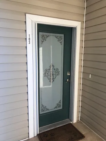 a view of front door