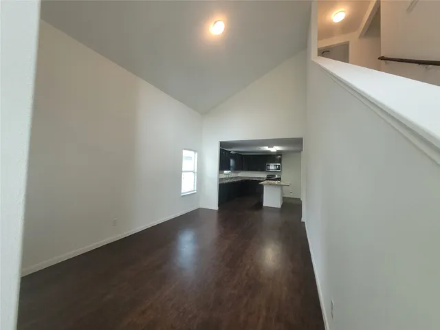 a view of livingroom with wooden floor