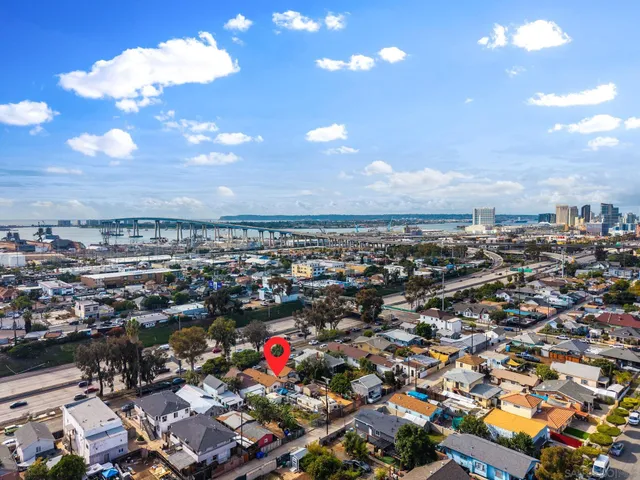an aerial view of a city