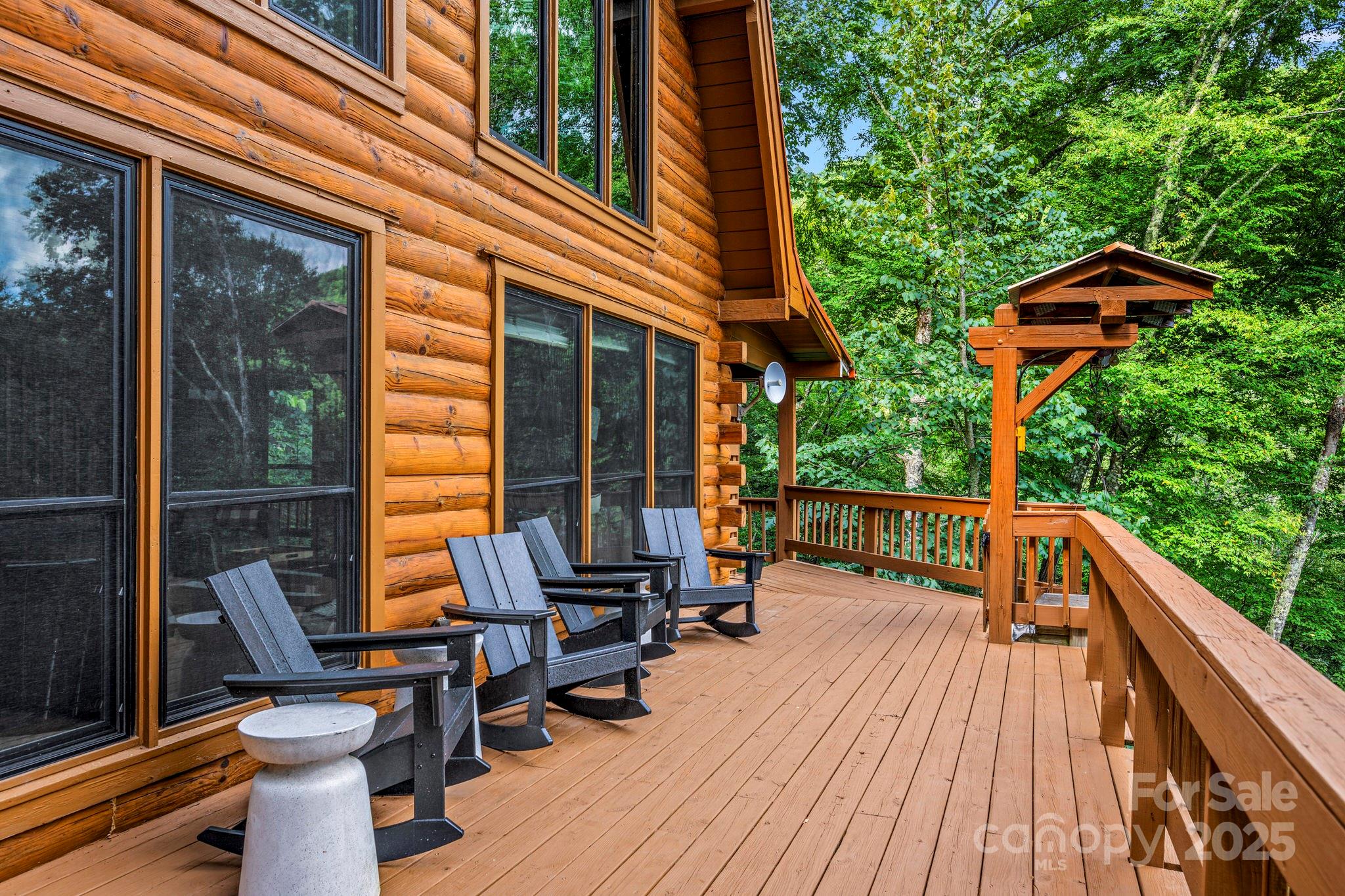 1933 Laurel Ridge North Maggie Valley, NC 28751 - Photo 22 of 45 a view of balcony with chairs and wooden floor