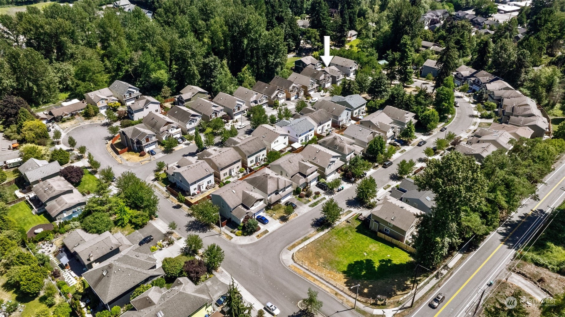 23825 17th Avenue West Bothell, WA 98021 - Photo 34 of 35 an aerial view of residential house with outdoor space and swimming pool