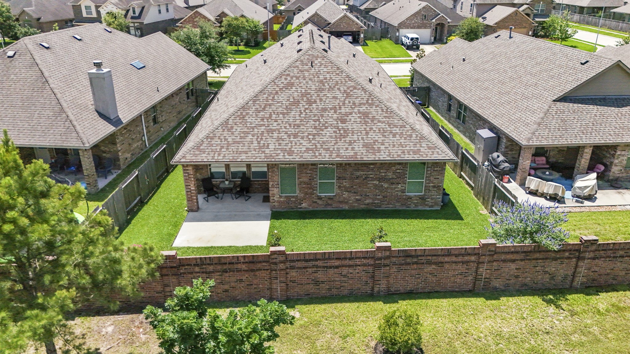 5522 Glenfield Spring Lane Spring, TX 77389 - Photo 3 of 46 This aerial photo showcases the expansive backyard with an extended patio to unwind your days!