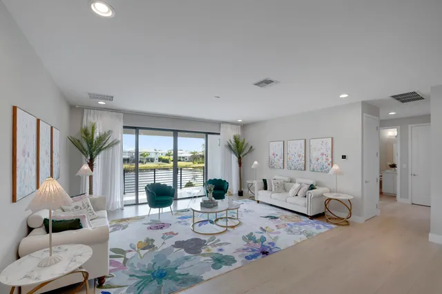 a view of a lake with houses