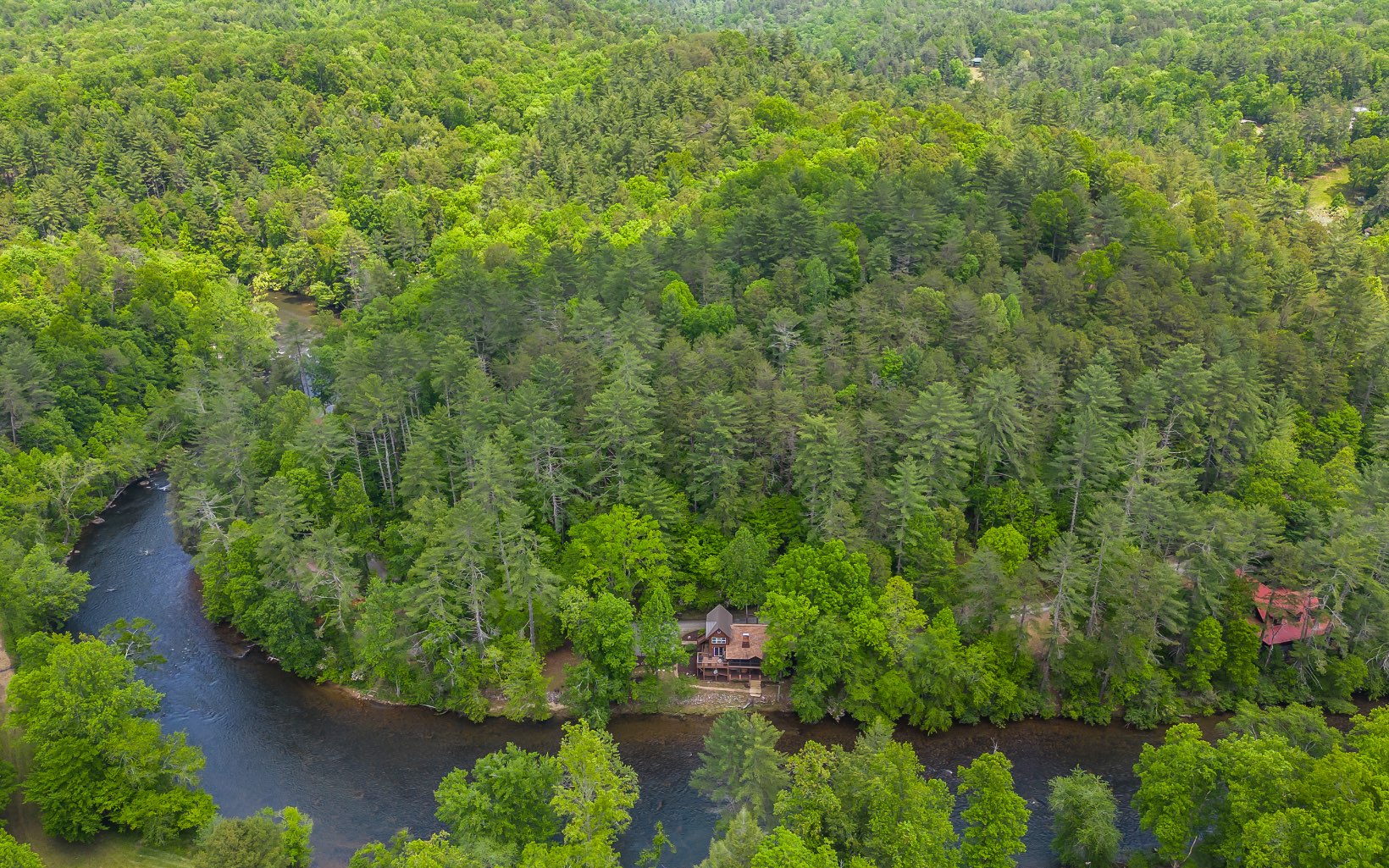 285 Shallowford Bridge Lane Blue Ridge, GA 30513 - Photo 61 of 66 an aerial view of a house with a yard