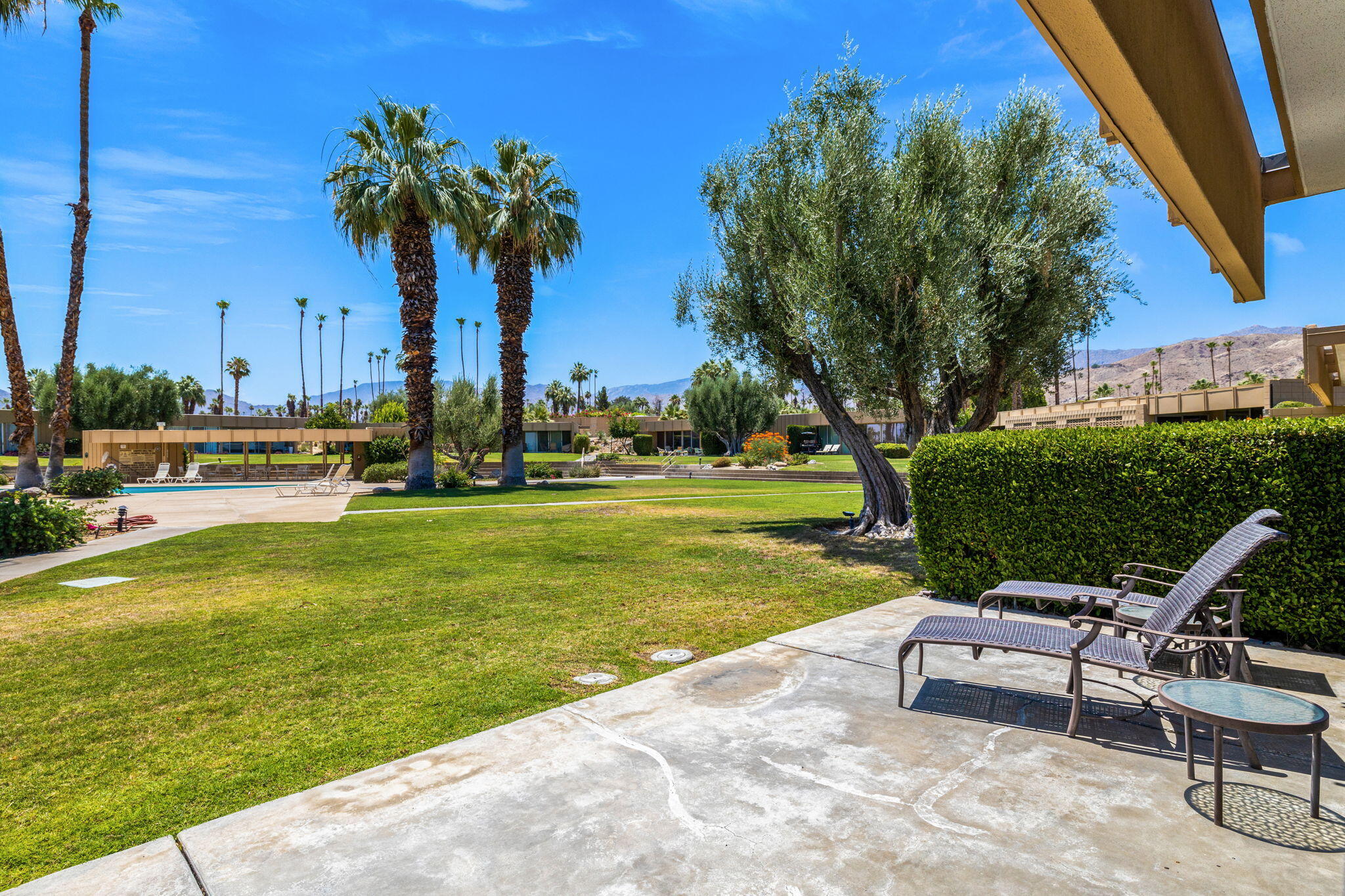 72857 El Paseo, Unit 502 Palm Desert, CA 92260 - Photo 40 of 48 a view of a garden with lawn chairs