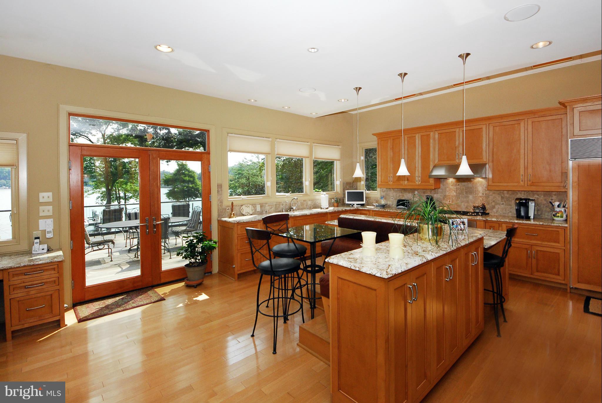 Kitchen has Severn River water views