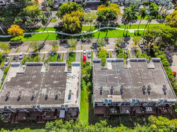 an aerial view of multiple house