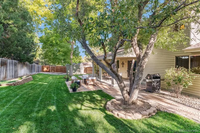 a view of a couches in backyard of house
