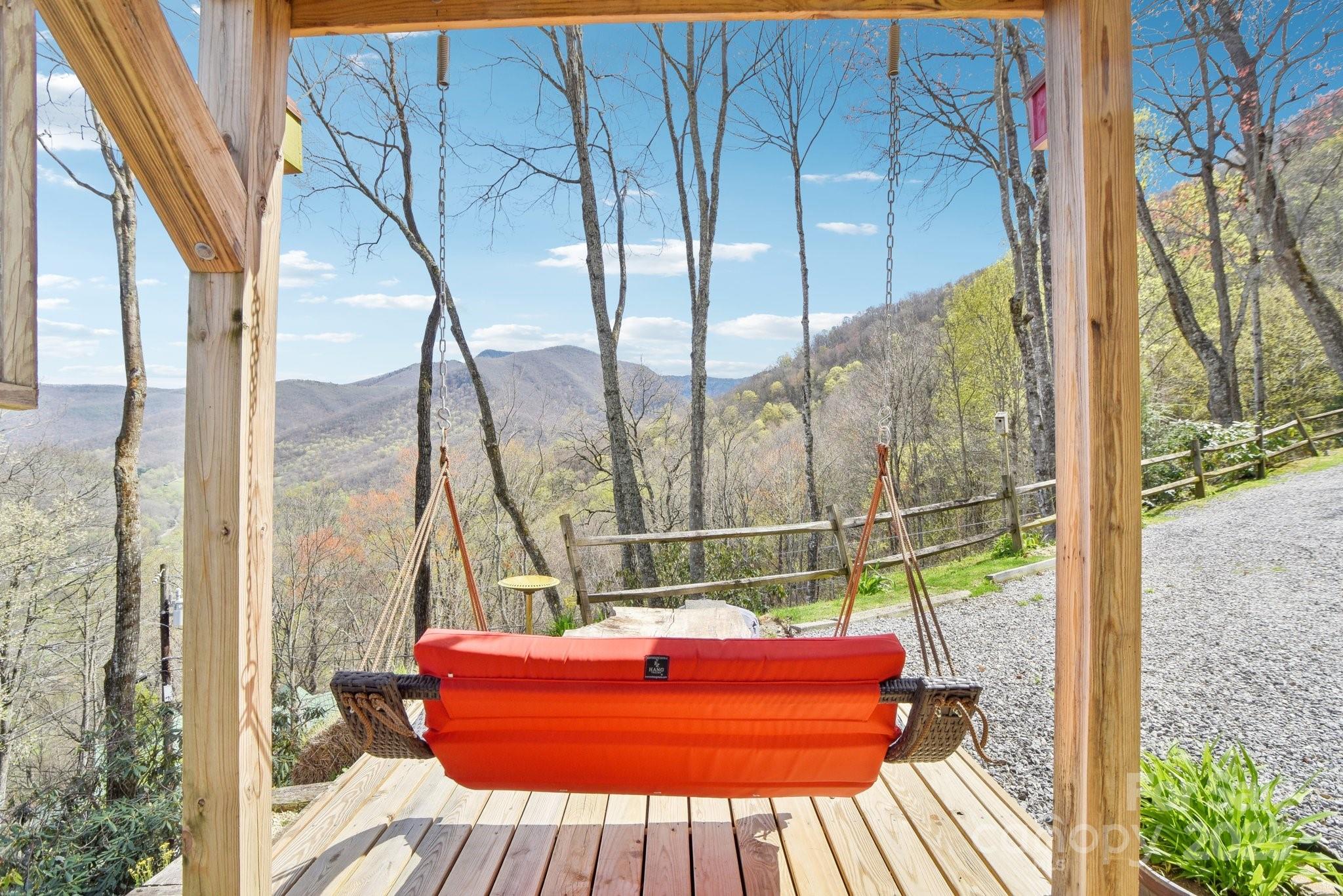 1426 Setzercove Road Maggie Valley, NC 28751 - Photo 11 of 48 a backyard of a house with seating space