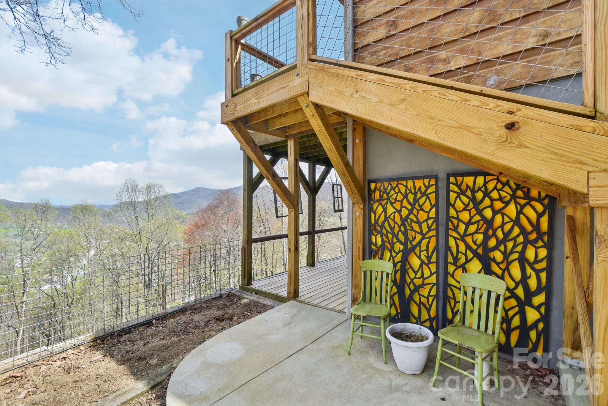 1426 Setzercove Road Maggie Valley, NC 28751 - Photo 39 of 48 a view of a patio with couple of chairs and potted plants