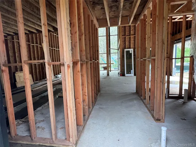 a view of hallway with stairs