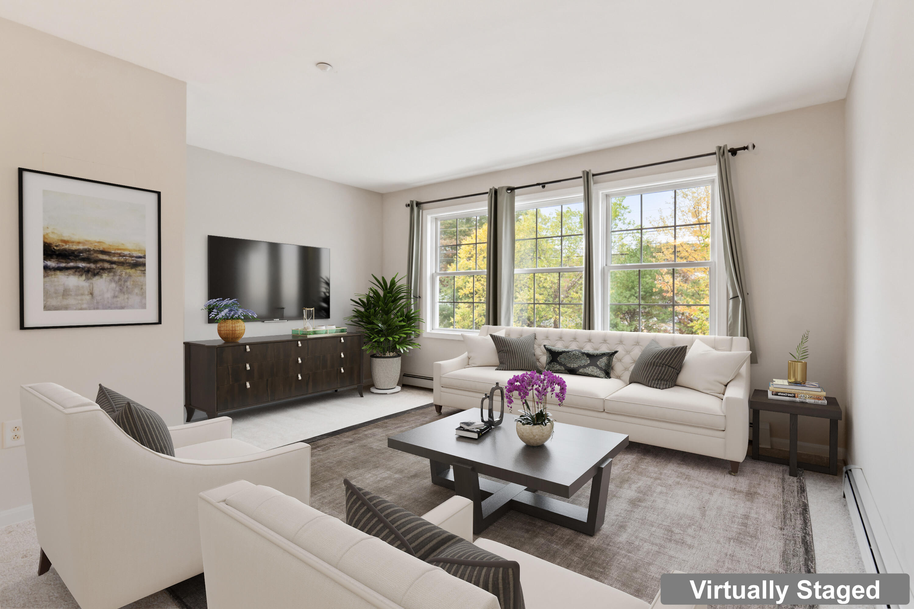 106 Rita Way, Unit 106 Brunswick, ME 04011 - Photo 3 of 31 Living Room, virtual staged