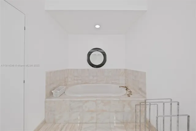 a bathroom with a tub