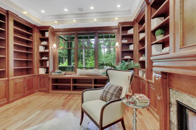 a backyard of a house with lots of green space