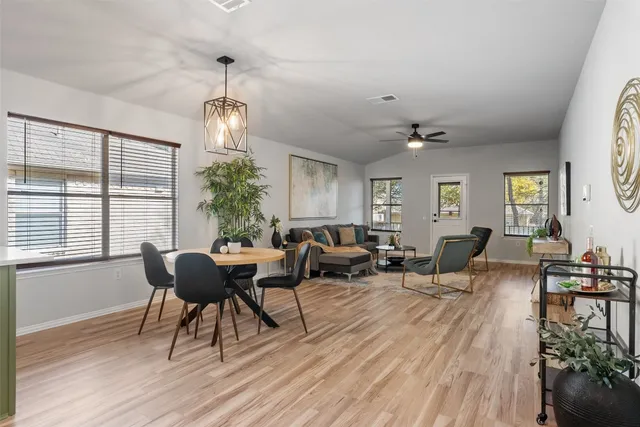 a living room with furniture and a couch