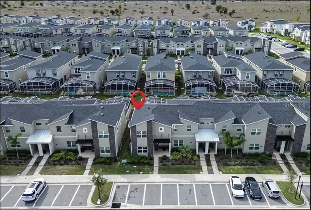 an aerial view of multiple house