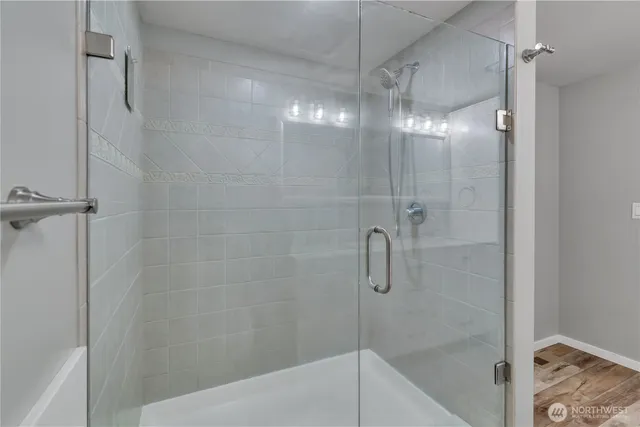 a bathroom with a shower